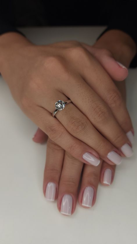 Anel solit�rio diamante