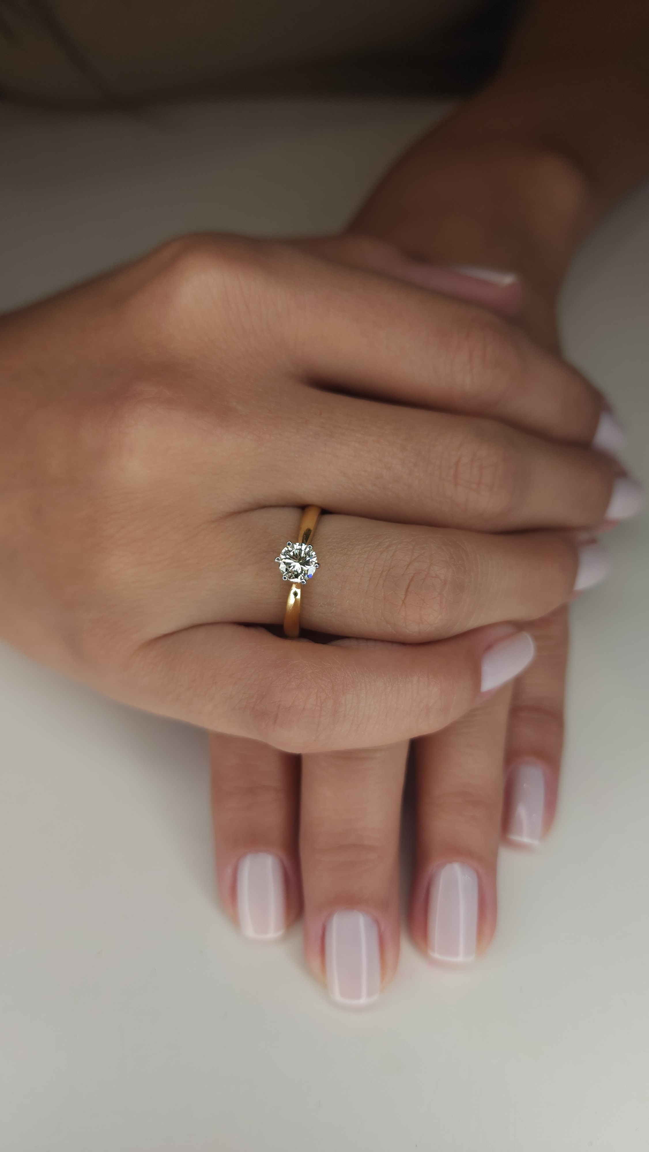 Anel solit�rio de diamante
