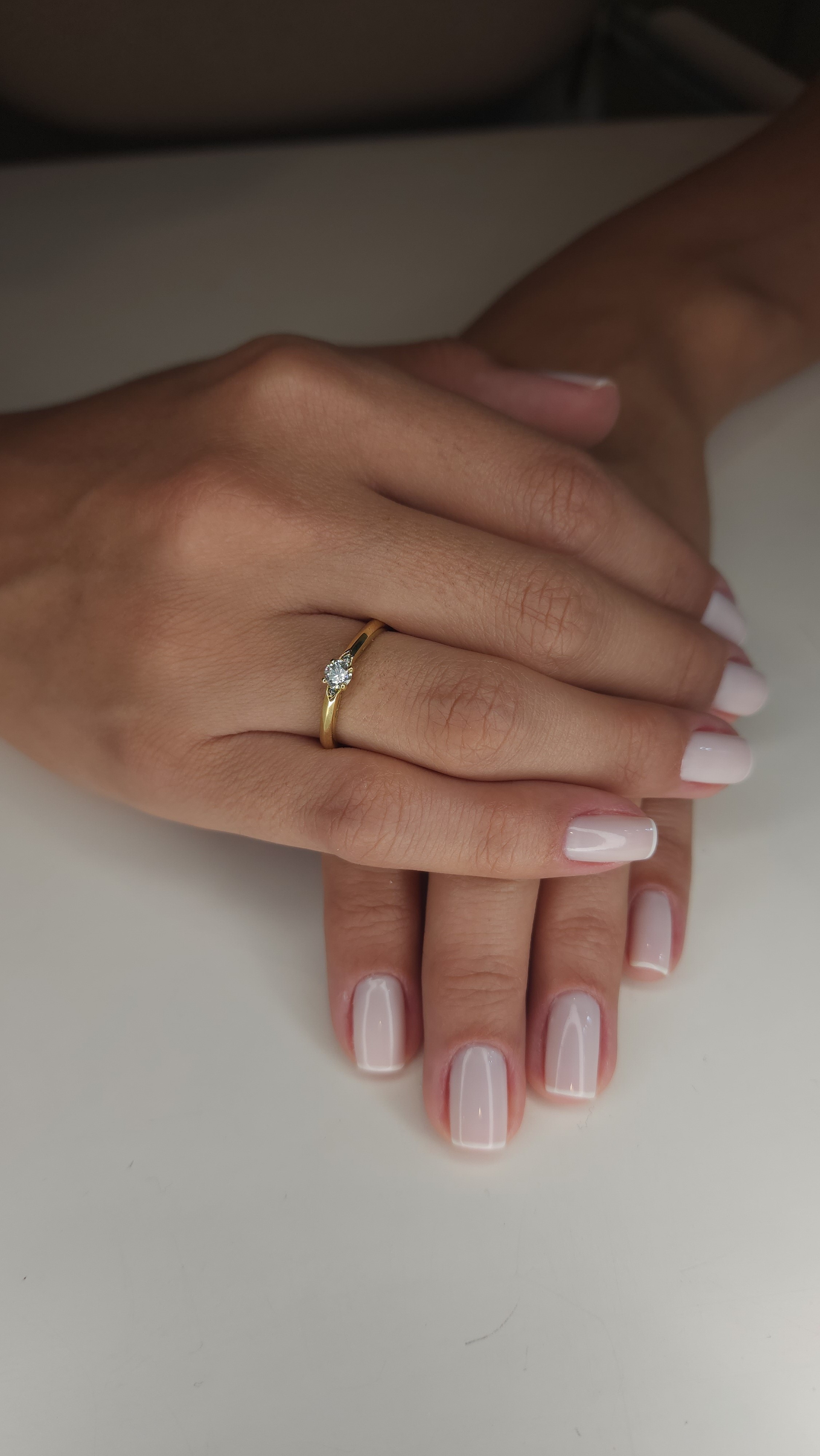 Anel linha encanto com diamante 