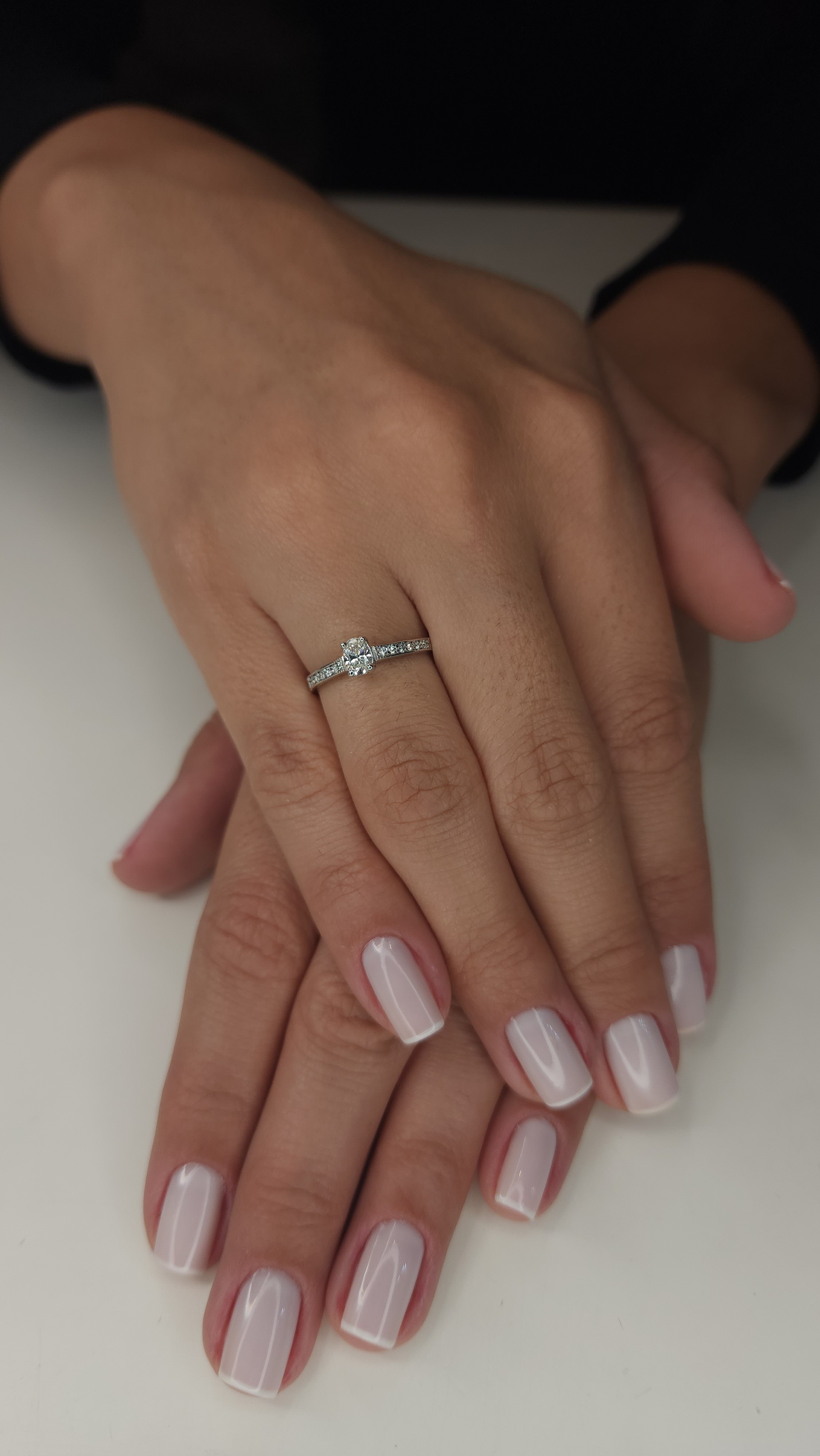 Anel linha encanto com diamante